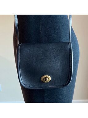 Laura USA  Black Leather Crossbody Bag.